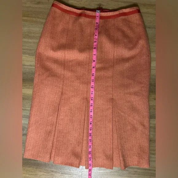 Talbots Pink Midi Pencil Skirt with Pleated Design - Picture 5 of 7